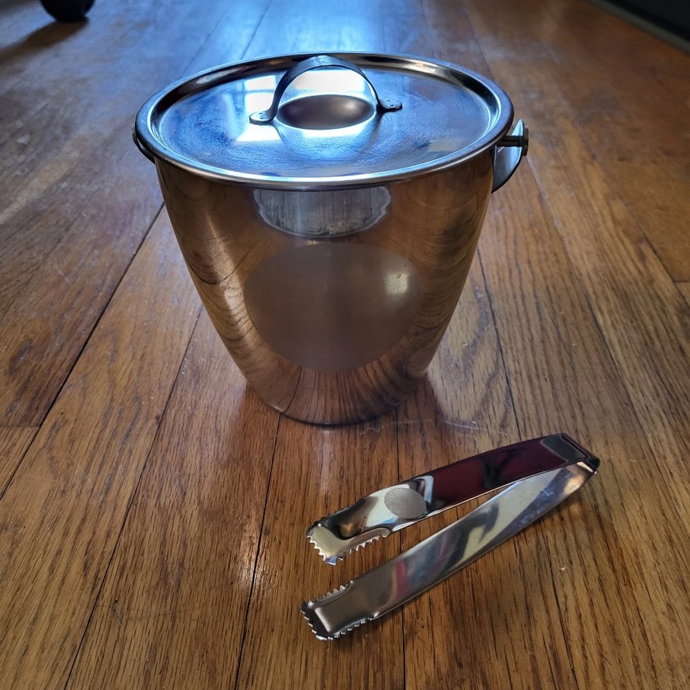 Ikea Mini Ice Bucket with Tongs - EUC